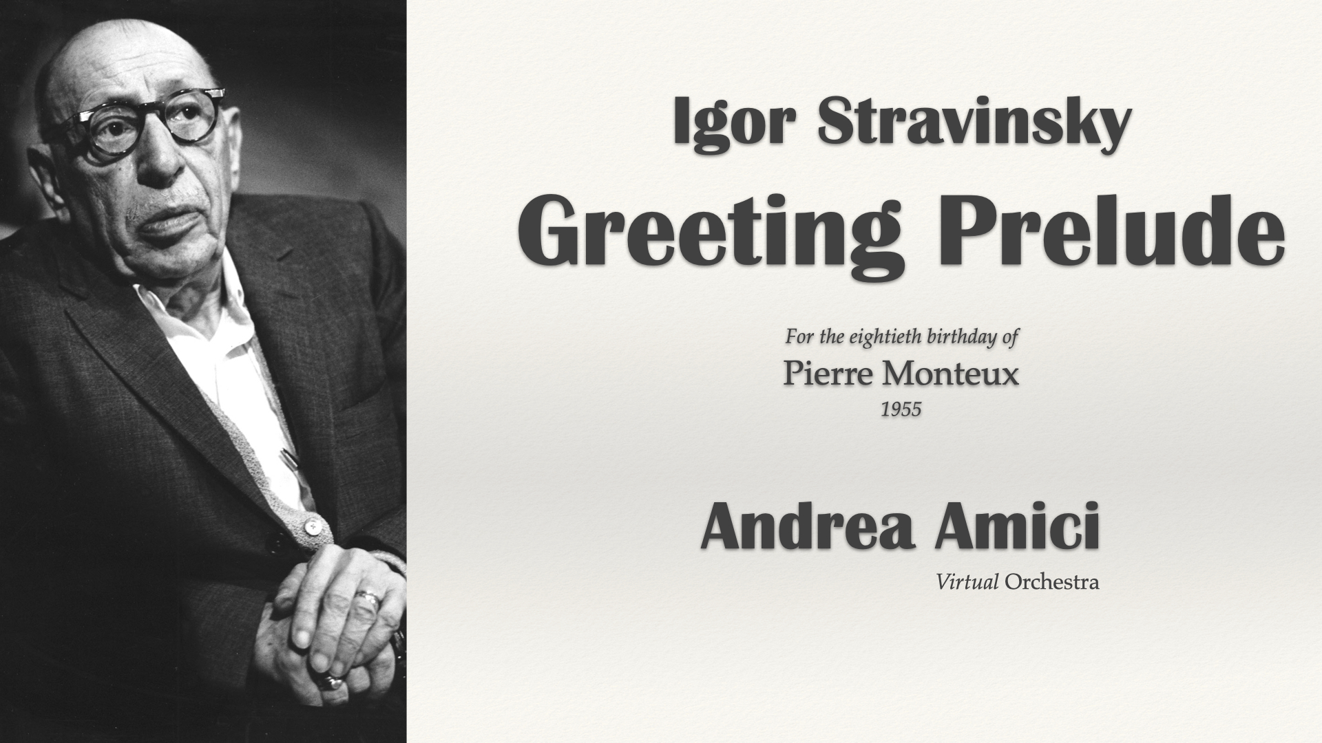 Il “Greeting Prelude” di Igor Stravinsky